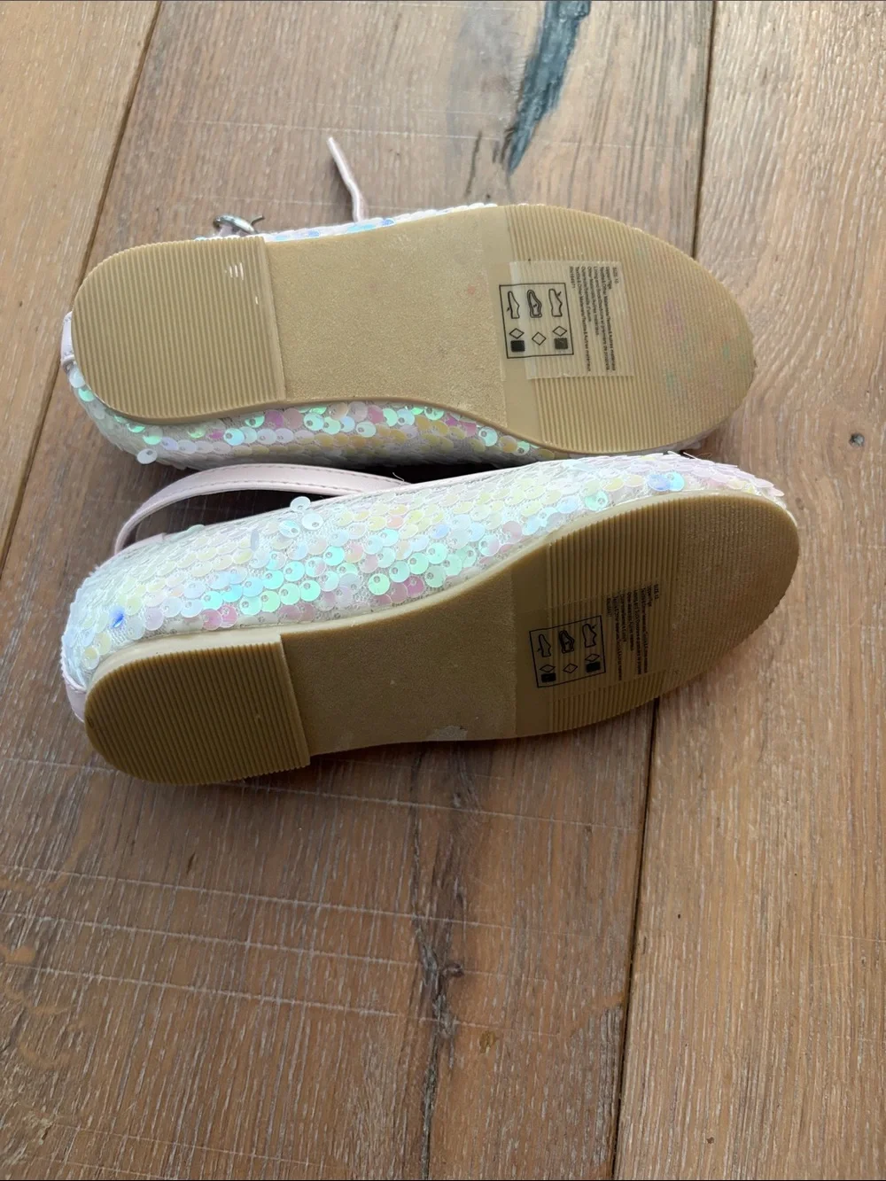 Janie and Jack Sequin Mary Jane Flats with Pink Lining